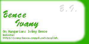 bence ivany business card